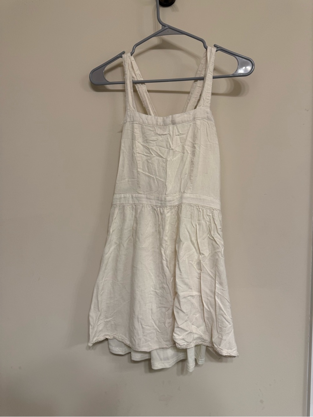 Altar'd State Cream Square-Neck Mini Dress with Double Straps